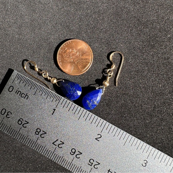 Lapis Lazuli Necklace Earrings Set 14k Gold Filled - Picture 12 of 12